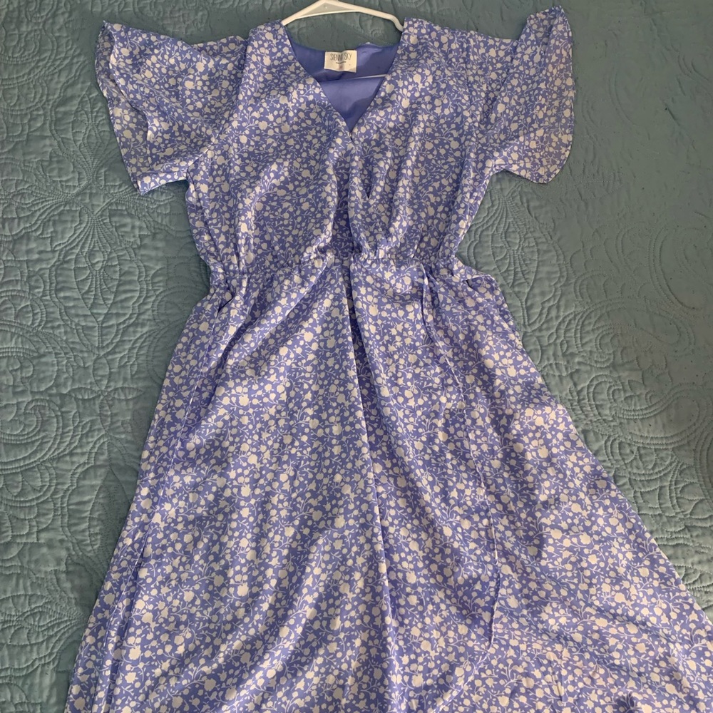 SIENNA SKY Blue and White dress